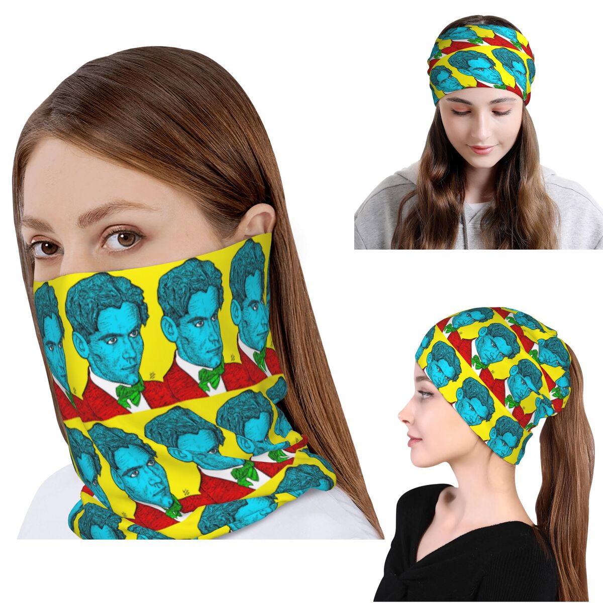Knit Beanie Hat Warm - Federico Garcia Lorca Portre 16 Bandana