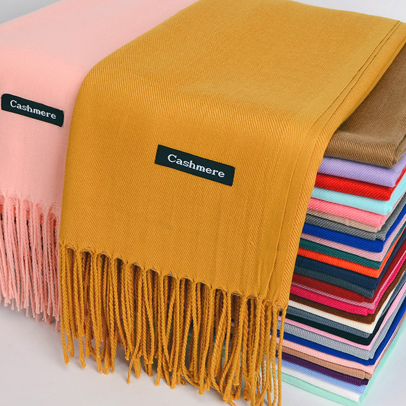 Shawl Wrap Winter - Çok amaçlı İmitasyon Kaşmir Eşarp Fırçalanmış