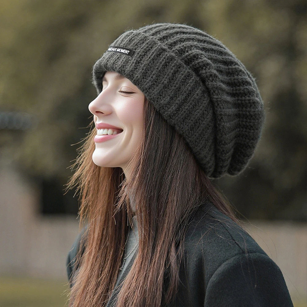 Knit Beanie Hat Warm - Yün Örgü Şapkalar Elastik Bere Kışlık