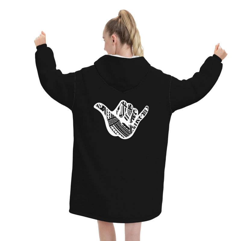 Polinezya Dövmesi Shaka Kabile - Sherpa Hoodie Fleece incelemesi ve fiyatı
