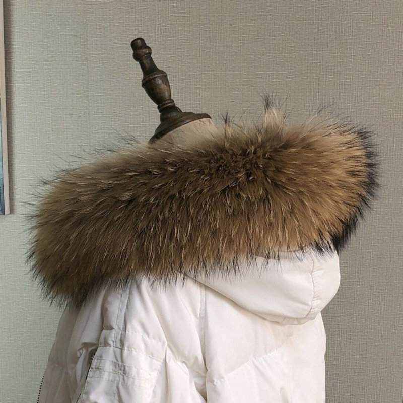 Ceket için gerçek kürk yaka Pa - Shawl Wrap Winter incelemesi ve fiyatı