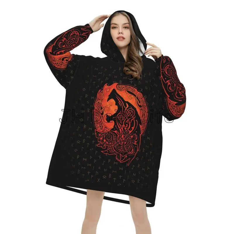 Viking Kurt Düğüm Fenrir Giyil - Sherpa Hoodie Fleece incelemesi ve fiyatı